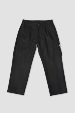 Merino Piston Pleated Patch Cargo Pant - Black