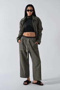 Prospect Cinch Cropped Jacket - Thyme -Style On Boards 210