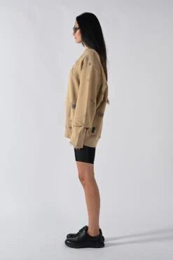 Cut Off Crew Sweater - Ash Brown Spray -Style On Boards 44 f11214e9 192e 445d 9a52 1280d3e84dcd