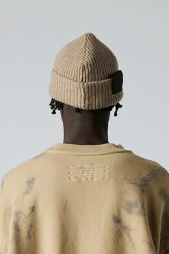 Merino Skully Beanie - Ash Brown -Style On Boards HS 22AP 1050 CUT OFF CREW SPRAY BROWN SPRAY BACK 1